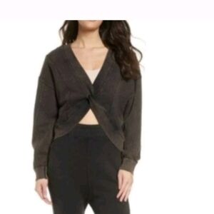 Free People Movement Womens Faded Black Go For Gold Reversible Pull Over M
